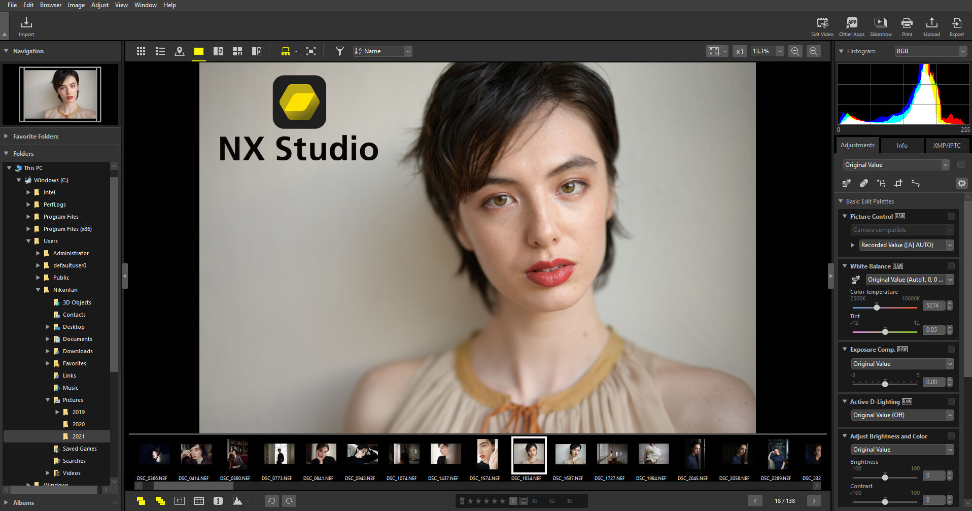 Nikon NX Studio screenshot